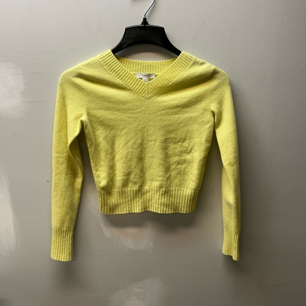 Vince Sunny Yellow V-Neck Sweater